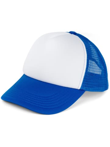 styleBREAKER Mesh Cap in Weiß-Royalblau