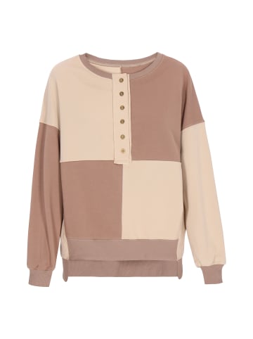 Swirly Sweatshirt in Beige Brown