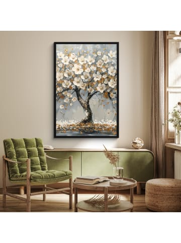 OnlyWow Poster mit Leiste Weißer Baum