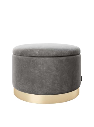 Playboy Pouf "SUE" in Anthrazit - (B)55 x (H)35 x (T)55 cm