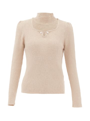 NAEMI Damen Strickpullover in Beige