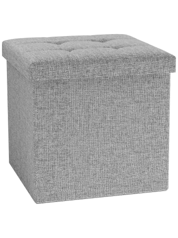 VCM  Stoff Sitztruhe Sitzbank Truhe Box Hocker Boxas in Grau