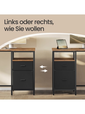VASAGLE Computertisch Barnet in Braun-Schwarz - (B)160 x (H)76 x (T)60 cm