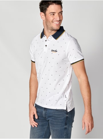 KOROSHI Kurzarm-Polo in weiß
