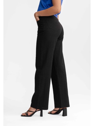 MELA Damen Seersucker Hose mit hohem Bund und weitem Bein PAULAMI