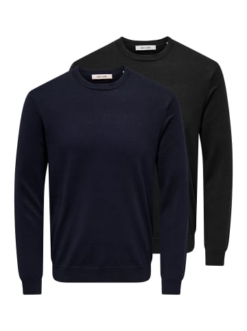ONLY & SONS Pullover Wyler in Schwarz / dunkelblau
