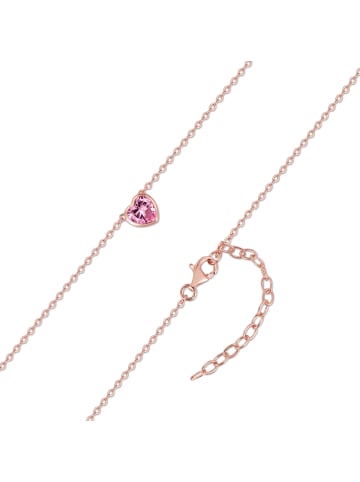 Trilani Kette Herz aus Sterling Silber mit Zirkonia in roségold