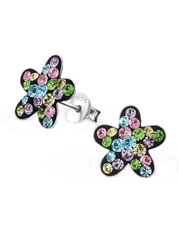 schmuck23 Silber Ohrringe 925 Blume 0,7 cm x 0,8 cm