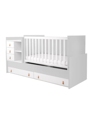 Kikkaboo Babybett Lorena 4 in 1 Kommode in grau