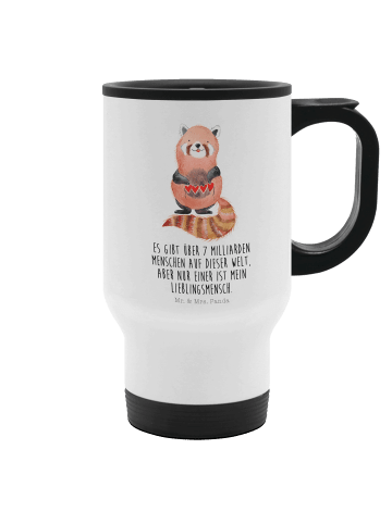 Mr. & Mrs. Panda Mehrwegbecher Roter Panda mit Spruch in Weiß