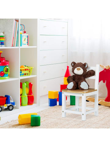 relaxdays Kinderstuhl in Weiß - (B)28,5 x (H)50 x (T)28 cm