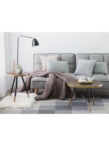 Beliani Couchtisch RAMONA in Braun/Schwarz/Gold - (W) 61 x (H) 45 x (L) 61 cm