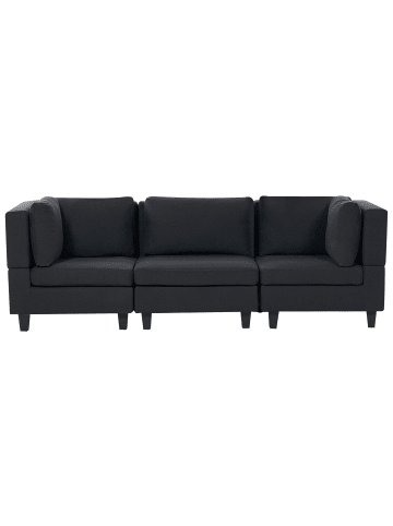 Beliani 3-tlg 3-Sitzer Sofa UNSTAD in Schwarz