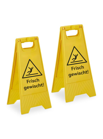relaxdays 2x Frisch Gewischt Aufsteller in Gelb