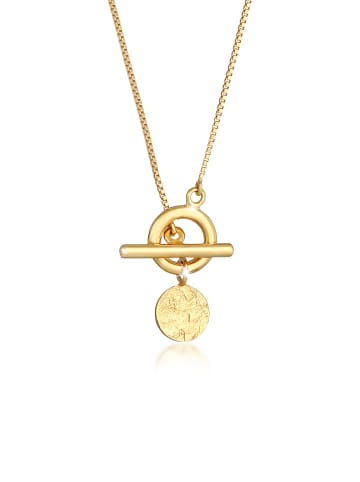 Elli Halskette 925 Sterling Silber Plättchen, Geo, T-Bar in Gold