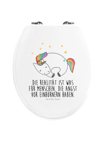 Mr. & Mrs. Panda WC Deckel Einhorn Nacht mit Spruch in Weiß