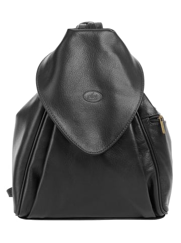 piké City Rucksack ANNA MARIA echt Leder in schwarz