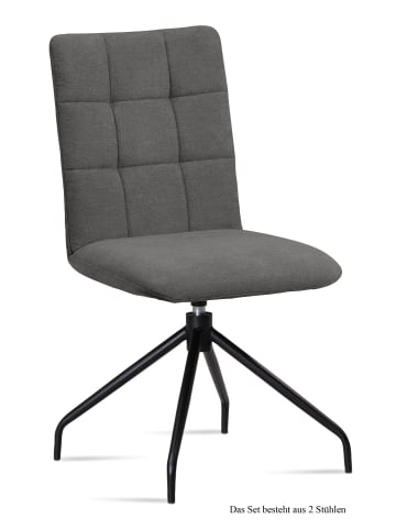 58 aufm Kessel ESSZIMMERSTUHL drehbar (2er-Set) Dolley 47x91x60 Schwarz/Grau