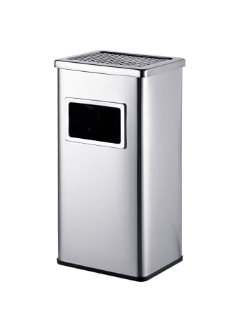 relaxdays Standaschenbecher in Silber - (B)30 x (H)60,5 x (T)24 cm