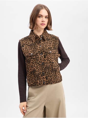 Marie Lund Weste in braun schwarz - 0001