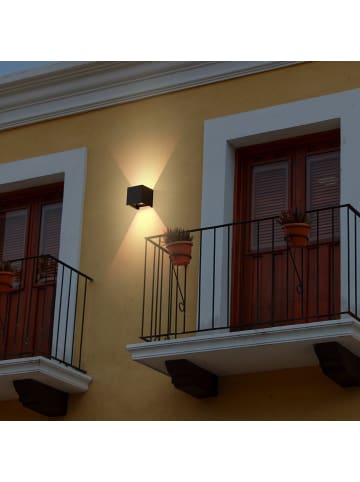 ZMH 2er-Set Wandleuchte LED in schwarz Modern 3000K warmweiß 5W IP65 Up Down L 10cm