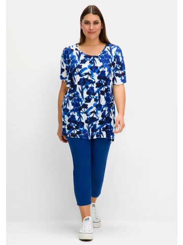sheego T-Shirt in kobalt-gemustert