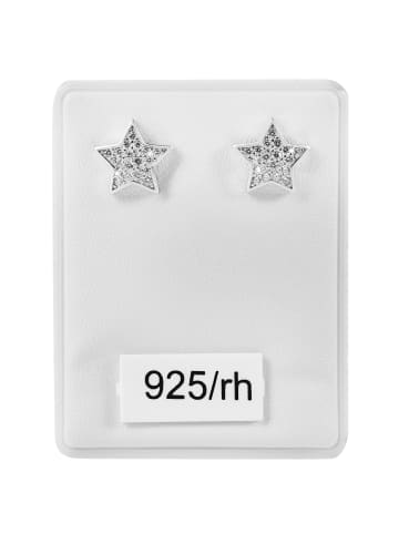 Adeliás Kinder Ohrstecker Stern aus 925 Silber mit Zirkonia in silber