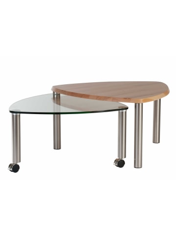 58 aufm Kessel COUCHTISCH Ablage ausdrehbar Clarina 80x43x80 Massivholz Wildeiche