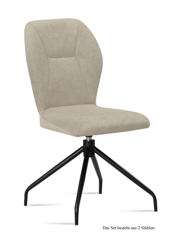 58 aufm Kessel ESSZIMMERSTUHL drehbar (2er-Set) Dorene 51x92x60 Schwarz/Natur