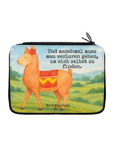 Mr. & Mrs. Panda Federtasche Alpaka Stolz Design mit Spruch in Weiß