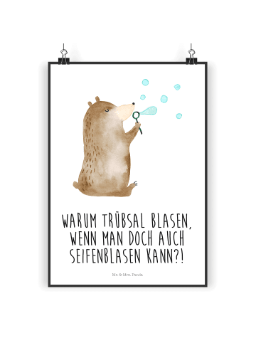 Mr. & Mrs. Panda Bild Bär Seifenblasen mit Spruch in Weiß