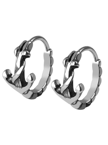 Adeliás Unisex Ohrringe – Klappcreole aus Edelstahl in silber