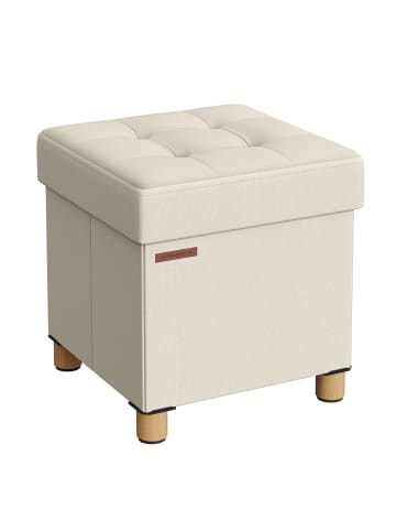 SONGMICS Sitzhocker Melisa in Weiß - (B)38 x (H)40 x (T)38 cm