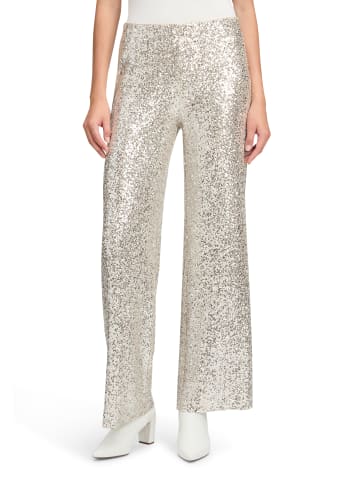 BETTY & CO Schlupfhose mit Pailletten in Cream/Silver
