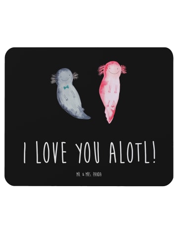 Mr. & Mrs. Panda Mouse Pad Axolotl Liebe mit Spruch in Schwarz