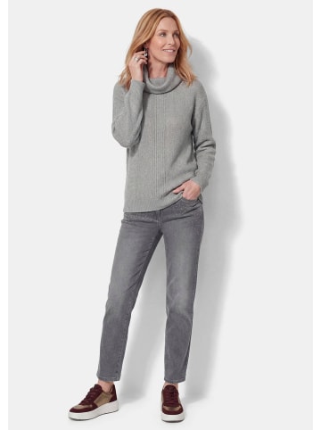GOLDNER Weicher Pullover mit Fledermausärmeln in grau