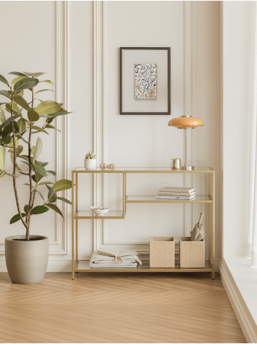 VASAGLE Beistelltisch Baris in Gold - (B)100 x (H)80 x (T)35 cm