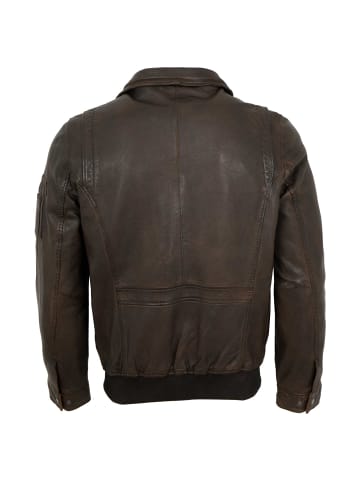 JILANI Pilotenlederjacke Lammnappa in Braun