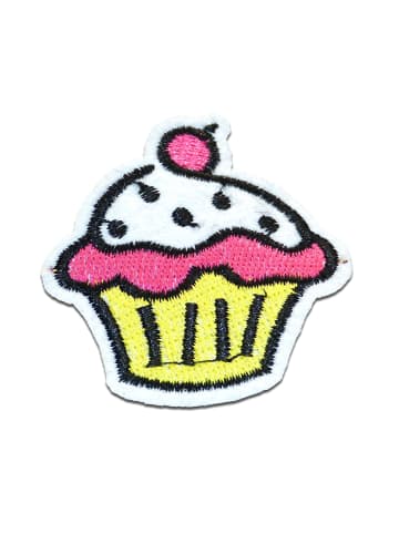 Catch the Patch Muffin Cupcake Mit KirscheApplikation Bügelbild inGelb