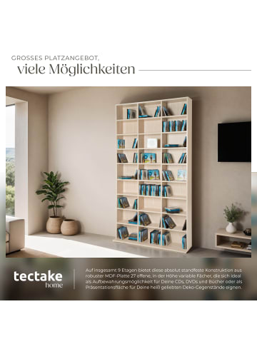 tectake Medienregal Christel in Holzoptik 180x102x23,5cm