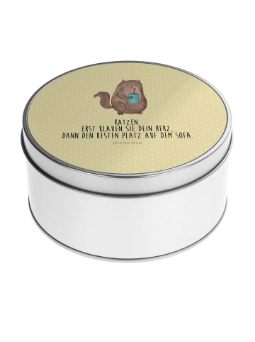 Mr. & Mrs. Panda Teedose Katze Dose mit Spruch in Gelb Pastell