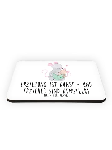 Mr. & Mrs. Panda Kühlschrankmagnet Erzieher Künstler mit Spruch in Weiß