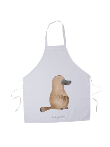 Mr. & Mrs. Panda Schürze Schnabeltier Mut ohne Spruch in Weiß