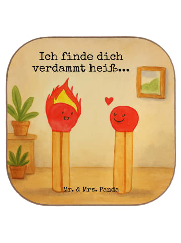 Mr. & Mrs. Panda Untersetzer für Gläser Streichhölzer Design mit... in Weiß