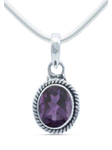 mantraroma 925er Silber - Ketten (L) 21 x (B) 24 mm mit Amethyst facettiert