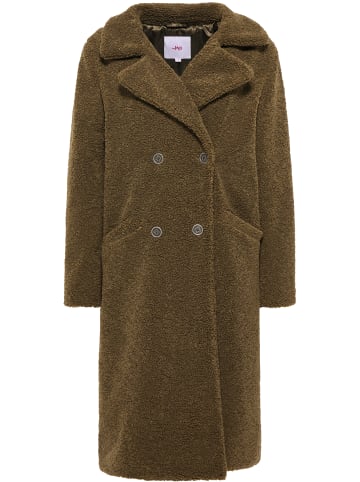myMo Damen Faux Shearling Mantel in Oliv