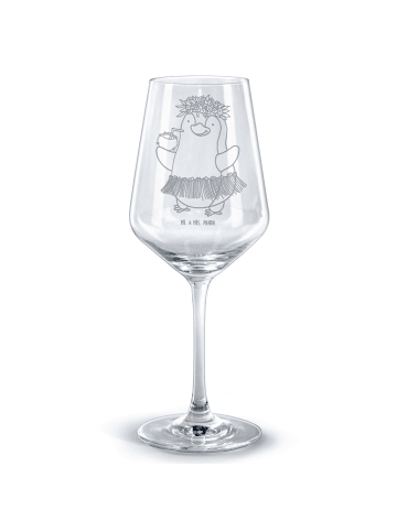 Mr. & Mrs. Panda glas für rotwein Pinguin Kokosnuss ohne Spruch in Transparent