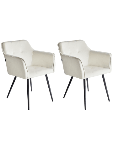 Beliani 2er-Set Esszimmerstuhl JASMIN in Beige/Schwarz