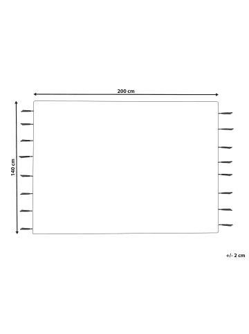 Beliani Kurzflor KEBIR in Weiß/Schwarz - (W) 140 x (H) 2 x (L) 200 cm