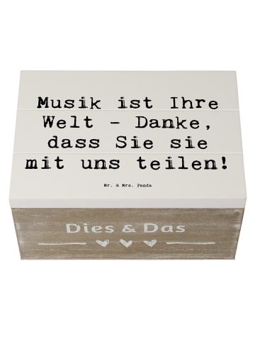 Mr. & Mrs. Panda Holzkiste Spruch Musiklehrer Danke mit Spruch in Weiß